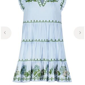 Erica Wilson X Roller Rabbit hygrangea Pippa dress — sky blue! Size medium!